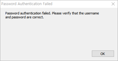 Password Authentication Failed