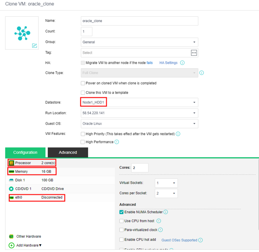 Cloning VM