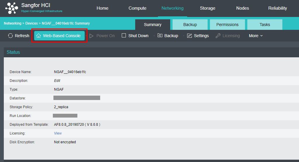 Network Device Summary Page