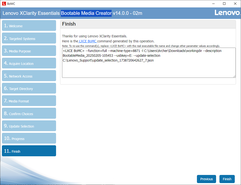 Lenovo XClarity Essentials Bootable Media Creator
