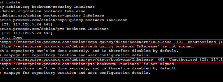 Proxmox update without subscription