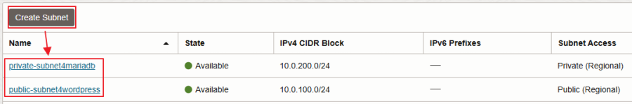 Create Subnet