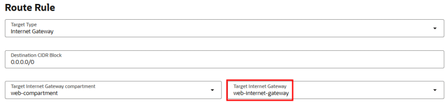 Public subnet route table