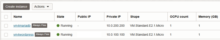 Create instance