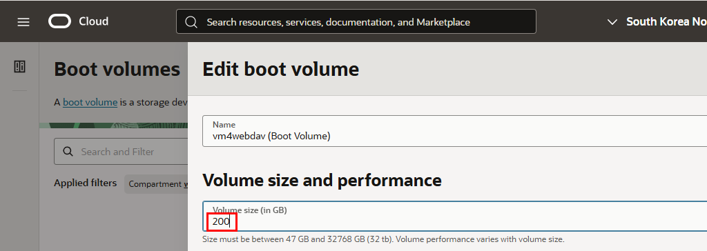 boot volume