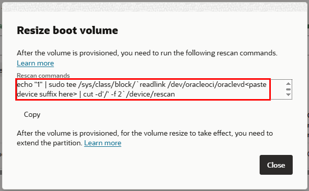 boot volume