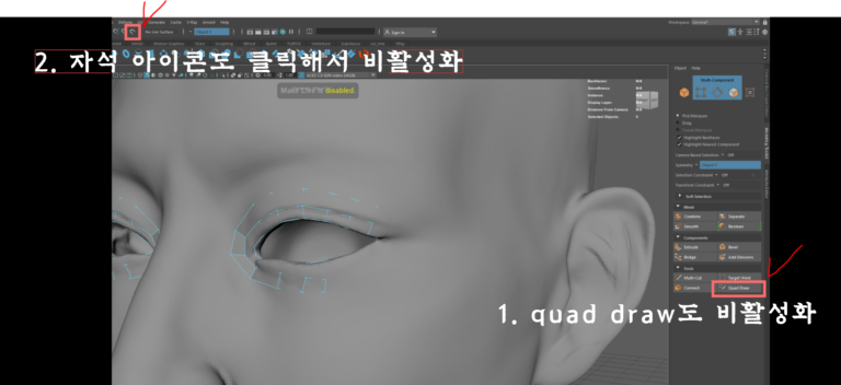 [maya] 마야의 리토폴로지 하는 법- quad draw 이해하기 1탄