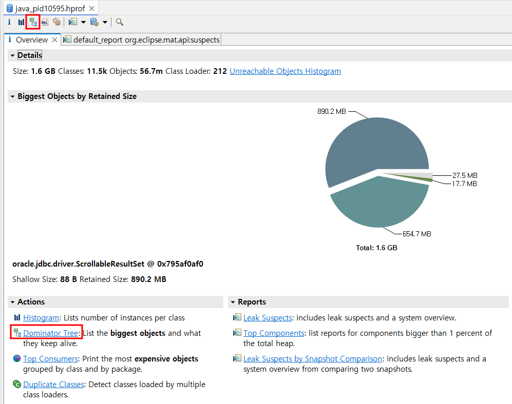 MAT Dominator Tree뷰
