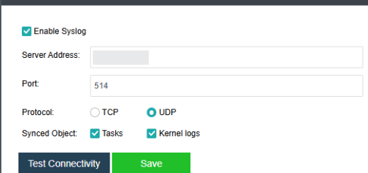Sangfor HCI Syslog Server 설정